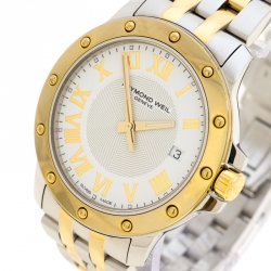 Pre Owned ساعة يد رجالية ريموند ويل تانغو 5599 ستانلس ستيل لونين مينا بيضاء 39 مم