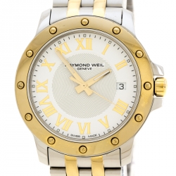 Pre Owned ساعة يد رجالية ريموند ويل تانغو 5599 ستانلس ستيل لونين مينا بيضاء 39 مم