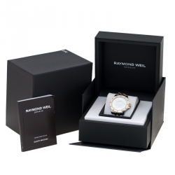 Pre Owned ساعة يد رجالية ريموند ويل تانغو 5599 ستانلس ستيل لونين مينا بيضاء 39 مم