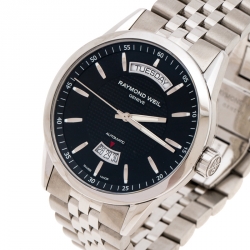 Pre Owned Raymond Weil Black Stainless Steel Freelancer 2720ST20021 Men's Wristwatch 42MM
