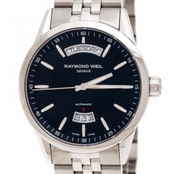 Pre Owned Raymond Weil Black Stainless Steel Freelancer 2720ST20021 Men's Wristwatch 42MM