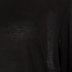 Pre Owned Rick Owens Black Jersey Long Sleeve Crew Neck Fitted Long T-Shirt XL