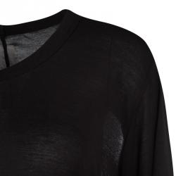 Pre Owned Rick Owens Black Jersey Long Sleeve Crew Neck Fitted Long T-Shirt XL