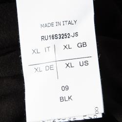 Pre Owned Rick Owens Black Jersey Long Sleeve Crew Neck Fitted Long T-Shirt XL