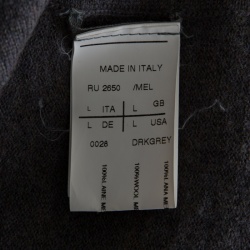 Rick Owens Limo FW'17 Grey Merino Wool Draped High Low Cardigan L