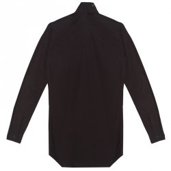 Rick Owens Black Cotton Leather Patch Detail Vicious New Island Shirt S