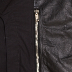 Rick Owens Black Cotton Leather Patch Detail Vicious New Island Shirt S