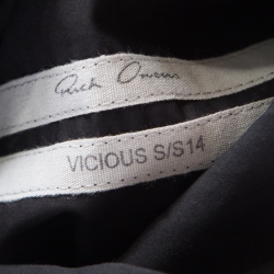 Rick Owens Black Cotton Leather Patch Detail Vicious New Island Shirt S