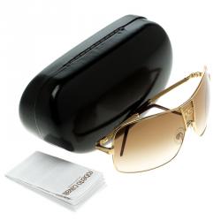 Roberto Cavalli Gold/Black 319 Areopago Shield Sunglasses