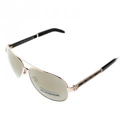 Pre Owned Roberto Cavalli Gold 892S Gorgonea Aviator Sunglasses