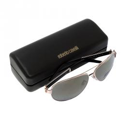 Pre Owned Roberto Cavalli Gold 892S Gorgonea Aviator Sunglasses