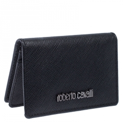 Pre Owned Roberto Cavalli Black Leather Card Holder