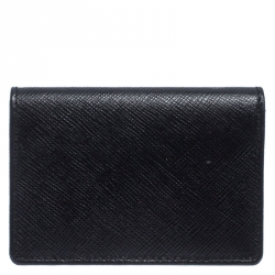 Pre Owned Roberto Cavalli Black Leather Card Holder