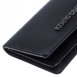 Pre Owned Roberto Cavalli Black Leather Card Holder