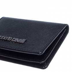 Pre Owned Roberto Cavalli Black Leather Card Holder