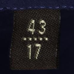 Pre Owned Roberto Cavalli Blue Cotton Logo Embroidered Long Sleeve Button Front Shirt XXL