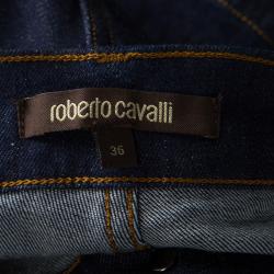 Pre Owned Roberto Cavalli Indigo Dark Wash Denim Straight Fit Jeans XL