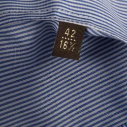 Pre Owned Roberto Cavalli Blue and White Striped Cotton Long Sleeve Slim Fit Shirt XL