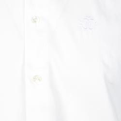 Pre Owned Roberto Cavalli White Cotton Long Sleeve Slim Fit Shirt L