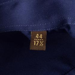 Pre Owned Roberto Cavalli Dark Blue Cotton Long Sleeve Slim Fit Shirt 3XL