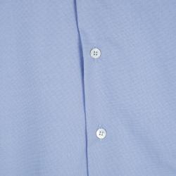 Pre Owned Roberto Cavalli Blue Cotton Logo Embroidered Long Sleeve Slim Fit Shirt XL