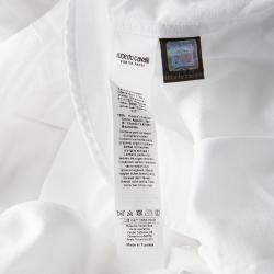 Pre Owned Roberto Cavalli White Self Dot Cotton Dobby Long Sleeve Slim Fit Shirt 4XL