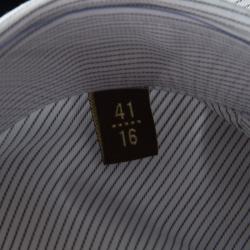 Pre Owned Roberto Cavalli Monochrome Striped Cotton Long Sleeve Slim Fit Shirt L