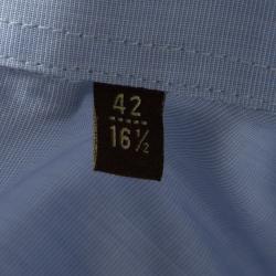 Roberto Cavalli Blue Cotton Long Sleeve Button Front Slim Fit Shirt XL