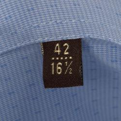 Pre Owned Roberto Cavalli Blue Mini Houndstooth Cotton Dobby Long Sleeve Slim Fit Shirt XL