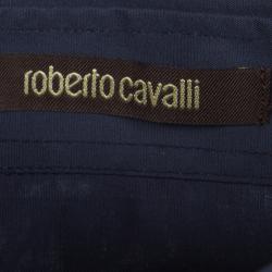 Roberto Cavalli Navy Blue Cotton Long Sleeve Button Front Slim Fit Shirt L