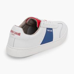 Pre Owned Roberto Cavalli White Spacestar Leather Sneakers Size EU 41