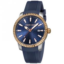 Roberto Cavalli Navy Rose Gold Plated Stainless Steel RV1G026P0041 Men's Wristwatch 42MM