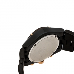 Pre Owned Roberto Cavalli Black PVD Coated Stainless Steel Diamond Time R7253616045 Chronograph Men's Wristwatch 41 mm