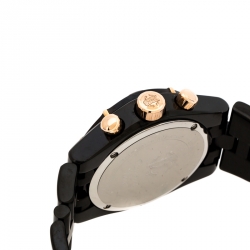 Pre Owned Roberto Cavalli Black PVD Coated Stainless Steel Diamond Time R7253616045 Chronograph Men's Wristwatch 41 mm