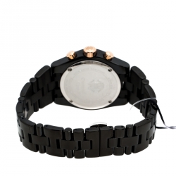 Pre Owned Roberto Cavalli Black PVD Coated Stainless Steel Diamond Time R7253616045 Chronograph Men's Wristwatch 41 mm