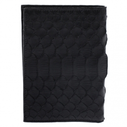 Roberto Cavalli Black Python Leather Bifold Wallet