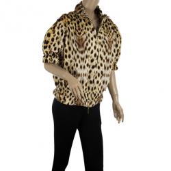 Pre Owned Roberto Cavalli Leopard Print Jacket M