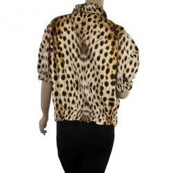 Pre Owned Roberto Cavalli Leopard Print Jacket M