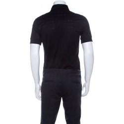 Pre Owned Class by Roberto Cavalli Black Windowpane Checked Cotton Short Sleeve Shirt M