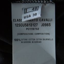 Pre Owned Class by Roberto Cavalli Black Windowpane Checked Cotton Short Sleeve Shirt M