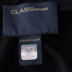 Pre Owned Class by Roberto Cavalli Black Windowpane Checked Cotton Short Sleeve Shirt M