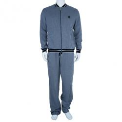 Pre Owned Roberto Cavalli Grey Logo Men's Track Suit L