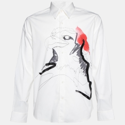 Bird Print Cotton Slim Fit Shirt