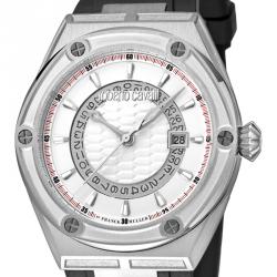 Roberto Cavalli Silver Stainless Steel and Rubber RV1G065P0011 Men's Wristwatch 45MM