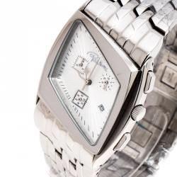 Pre Owned Roberto Cavalli Silver Stainless Steel Kite Chronograph R7253975015 Men's Wristwatch 38 mm