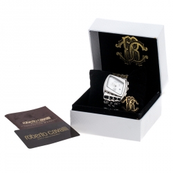 Pre Owned Roberto Cavalli Silver Stainless Steel Kite Chronograph R7253975015 Men's Wristwatch 38 mm