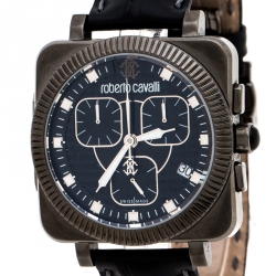 Pre Owned Roberto Cavalli Black PVD Coated Stainless Steel Bohemienne Men's Wristwatch 40 mm