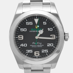 Pre Owned Rolex Black Oystersteel Air-King 116900-0001 Men's Wristwatch 40 mm