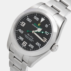 Pre Owned Rolex Black Oystersteel Air-King 116900-0001 Men's Wristwatch 40 mm