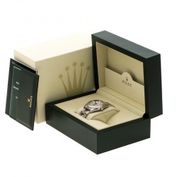 Pre Owned Rolex Silver Jubilee Dial 18K White Gold Stainless Steel and Diamonds Datejust 116234 Men's Wristwatch 36 mm